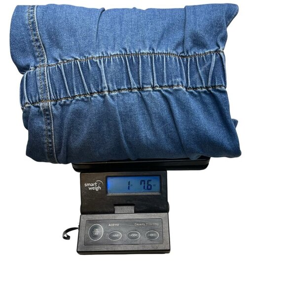 Knox Rose Denim Jacket Zip Front Elastic Waist and Sleeves 4 Pockets Stretch L - Picture 11 of 11